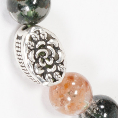 Vòng Thạch Anh Ưu Linh Đa Sắc Phối Charm Hoa Bạc (10mm) Ngọc Quý Gemstones