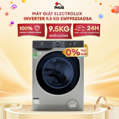 Máy Giặt Cửa Trước Inverter Electrolux EWF9523ADSA (9.5kg) - Hàng Chính Hãng (Bạc)