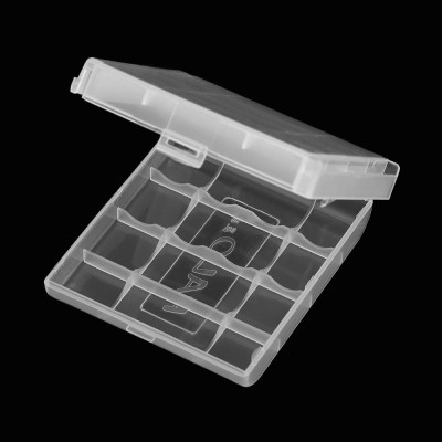 2PCS PALO Transparent AA Battery Storage Boxes Cases High-quality Containers Durable Plastic Battery Holders with Lids