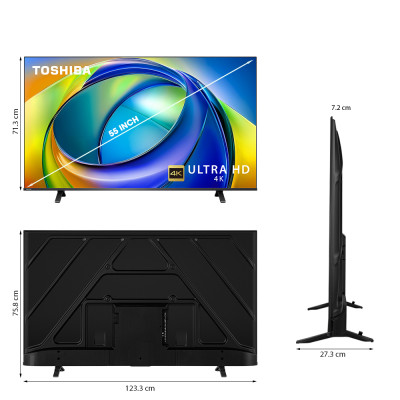 [SP Mới 2025] Smart Tivi Toshiba 55 inch AI 4K UHD 55C350RP, Giao Hàng Toàn Quốc, Bảo Hành 24 Tháng, Hàng Chính Hãng