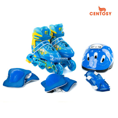 Giày patin combo giày đầy đủ phụ kiện cho bé, 8 bánh đèn phát sáng Centosy 9062