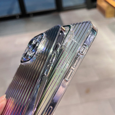 Ốp lưng 3D bảo vệ camera cho iPhone 12 / 12 Pro / 12 Pro Max / 13 / 13 Pro / 13 Pro Max / 14 / 14 Plus / 14 Pro / 14 Pro Max hiệu HOTCASE Laser Aurora - mặt lưng gợn sóng 3D, chống sốc, chống chịu mọi va đập, có khung bảo vệ camera - hàng nhập khẩu