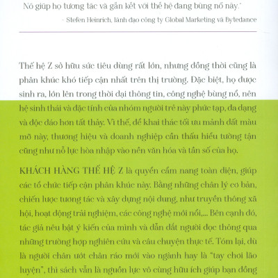 Khách Hàng Thế Hệ Z - Khám Phá Lãnh Địa Bí Ẩn Của Văn Hoá Mua Hàng Giới Trẻ - Gregg L. Witt, Derek E. Baird; Thanh Lam dịch