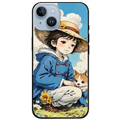 Ốp lưng dành cho Iphone 15 - 15 Plus - 15 Pro - 15 Pro Max - Cô Gái Và Cún Con - Hàng Chính Hãng