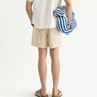 Quần Short Vải texture Lưng Thun Dây Rút Trơn Form Loose - RT 10S25PSH051 | ROUTINE CÀ MAU