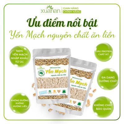 Yến Mạch Nguyên Chất Ăn Liền Xuân An [ko đường] Túi 400G(Tặng Kèm 1 Túi Yến Mạch 150G)