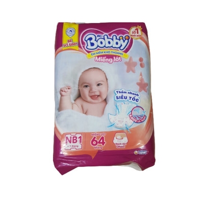 MIẾNG LÓT SƠ SINH BOBBY NB1 64 MIẾNG