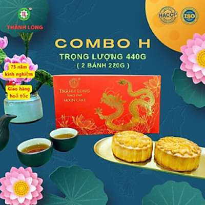 Hộp bánh trung thu 2 bánh 2 trứng 220g - Combo H - Thành Long (440g)