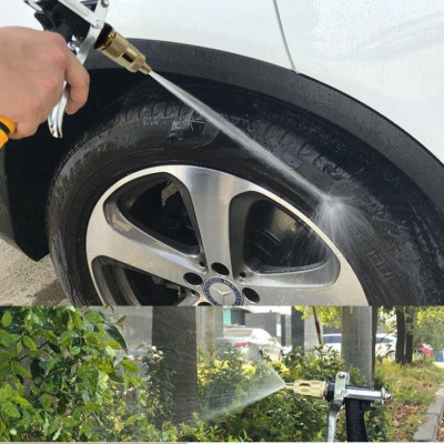  Bộ dây vòi xịt nước rửa xe,tưới cây . tăng áp 3 lần,loại 3m,5m 206236 đầu đồng,cút,nối nhựa đen+ tặng móc khoá