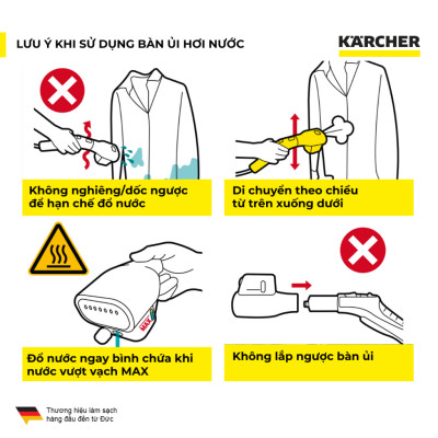 Phụ kiện bàn ủi hơi nước Karcher dùng cho máy làm sạch bằng hơi nước SC - Hàng Chính Hãng