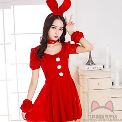 Đầm Giáng Sinh Tai Thỏ Cực Kỳ Dễ Thương