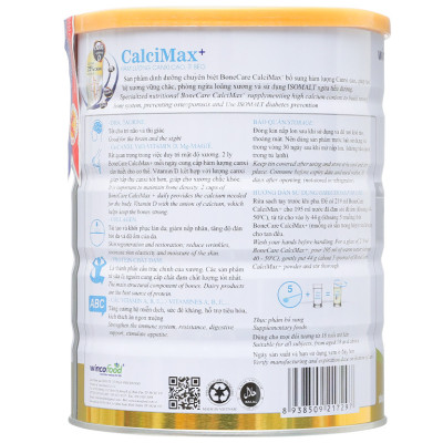 Combo 2 lon sữa bột Bonecare Calcimax+: dành cho người từ 18 tuổi trở lên bổ sung canxi phòng ngừa loãng xương, tim mạch và tiểu đường.