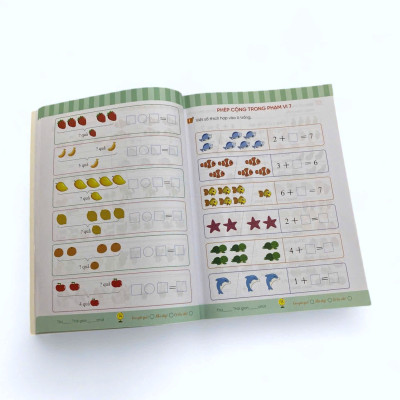 Sách cho bé - Nhìn Tranh Hoàn Thành Phép Tính - Toán Tiền Tiểu Học - Vui Học Toán - Dành cho trẻ từ 4 tuổi