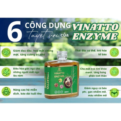 Nước uống Vinatto Enzyme - Bảo vệ sức khỏe tim mạch, giảm cholesterol - Hộp 250ml