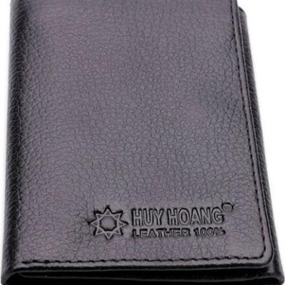 Túi unisex da bò Huy Hoàng 3 gấp loại nhỏ nhiều màu sắc HT3136-37-38