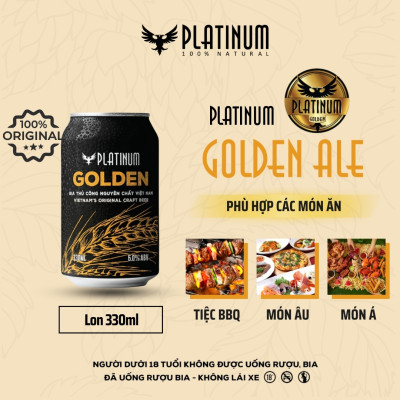 [Pack 6 lon] Bia Thủ Công Platinum Golden Ale Lon 330ml 5% Chính Hãng Bán Chạy Nhất