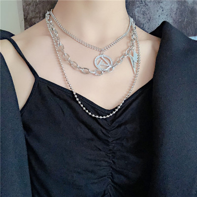 Vòng cổ nam nữ titan 3 lớp ngẫu hứng tia set phối đồ cá tính