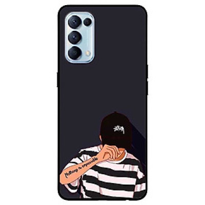Ốp lưng dành cho Oppo Reno 5 mẫu Bad Boy Nón Đen