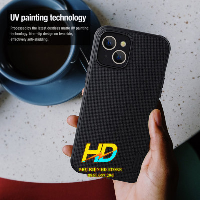 Ốp Lưng Dành Cho iPhone 14 Chính Hãng Nillkin SUPER FROSTED SHIELD PRO Dạng Sần, Chống Sốc, Không Bám Vân Tay - Hàng Chính Hãng