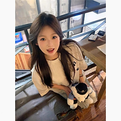 Áo Thun Nữ 100% Cotton In Logo Dấu Chân