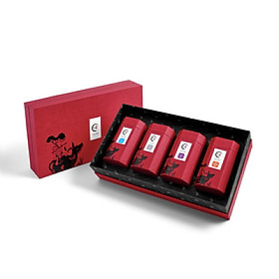 TRÀ VIỆT Hộp Quà Tứ Quý Giấy Gân Nổi Mỹ Thuật Cao Cấp