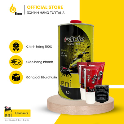 (HCM) Combo nhớt Eni Scooter 10W40 1.2L + Lọc nhớt vespa + 3 Nhớt Lap 80W90 120ML dành cho vespa