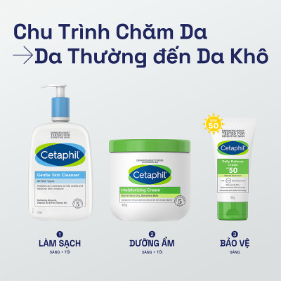 Combo Sữa rửa mặt CETAPHIL GENTLE SKIN CLEANSER 500ML + Gel chống nắng cho da nhạy cảm Cetaphil Sun SPF 50+ Light Gel