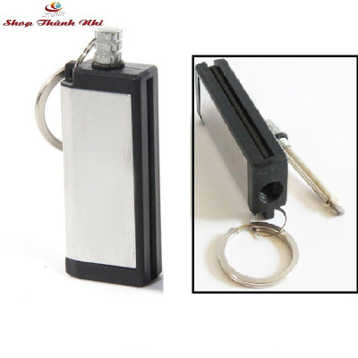 Bộ 2 tẩu thuốc nhựa dẻo gắn điếu bảo vệ sức khỏe, và diêm xăng móc khóa Shop Thành Nhi CB003