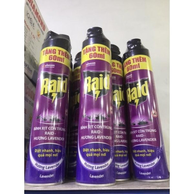 Bình xịt muỗi Raid hương lavender 520ml