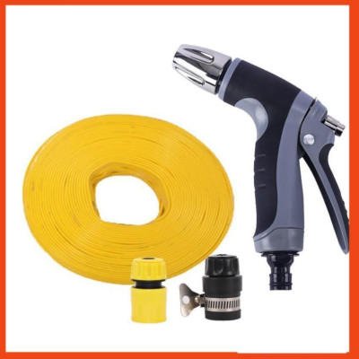 Bộ dây và vòi xịt tăng áp rửa xe tưới cây  (cút nhựa nối đen 712-2)