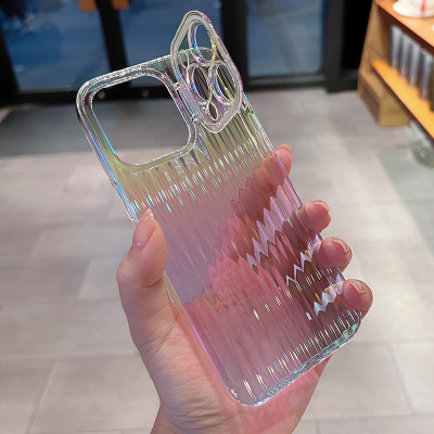 Ốp lưng 3D bảo vệ camera cho iPhone 12 / 12 Pro / 12 Pro Max / 13 / 13 Pro / 13 Pro Max / 14 / 14 Plus / 14 Pro / 14 Pro Max hiệu HOTCASE Laser Aurora - mặt lưng gợn sóng 3D, chống sốc, chống chịu mọi va đập, có khung bảo vệ camera - hàng nhập khẩu