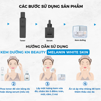  Kem Dưỡng Trắng Ngừa Nám MELANIN WHITE SKIN KN Beauty 10G