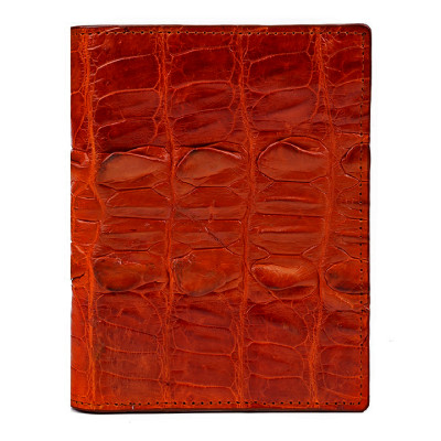 HJ2257 - Bóp nam Huy Hoàng da cá sấu kiểu đứng gai đuôi màu vàng bò