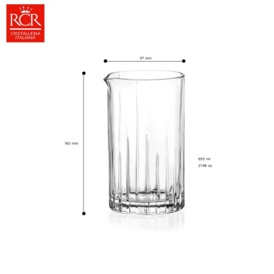 Bình Nước Pha Chế Thuỷ Tinh Pha Lê Ý RCR - Mixing Combo Glass 650 ml
