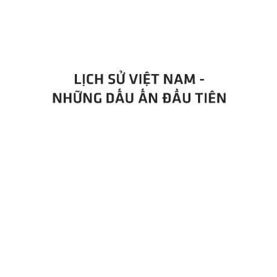 Lịch Sử Việt Nam - Những Dấu Ấn Đầu Tiên