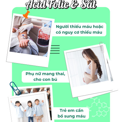 Viên Uống Bổ Sung Acid Folic & Sắt Hỗ Trợ Bổ Máu Seedcoms Nhật Bản