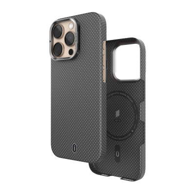 Ốp lưng sợi Aramid Carbon Kevlar sạc từ tính cho iPhone 16 Pro Max / iP 16 Pro hiệu WIWU Aramid Armor Magnetic - Khung viền camera kim loại kim giá đỡ, chất liệu cao cấp - hàng nhập khẩu