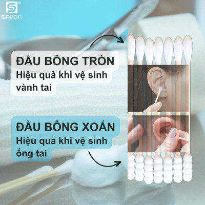 [Lố 12 hộp] Tăm bông vệ sinh người lớn NOVA thân giấy [TB01-616] hộp 200 que