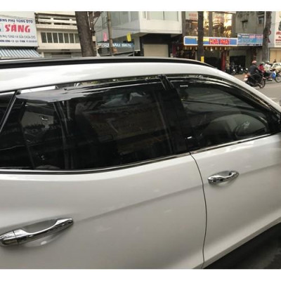 Bộ vè che mưa dành cho Hyundai Santafe 2019-2021 -chỉ mạ Crom cao cấp