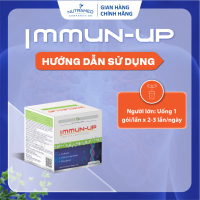 Gói bột uống Immun Up hỗ trợ hiệu quả cho viêm đường hô hấp trên (30 gói) - Nutramed