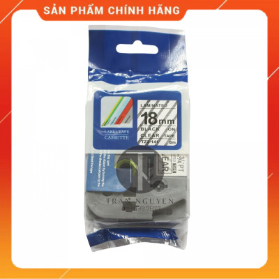 [Combo 5 hộp] Nhãn In đa lớp Tz2-141 - Đen nền trong 18mm x 8m - Hàng nhập khẩu