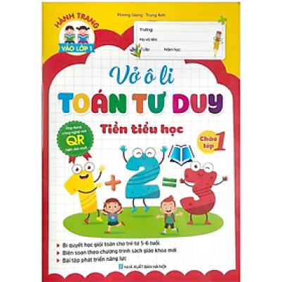 Sách - Vở ô li Toán Tư Duy Tiền Tiểu Học - Hành Trang Vào Lớp 1 - Bìa Trắng Đỏ (Công nghệ mã QR hiện đại)
