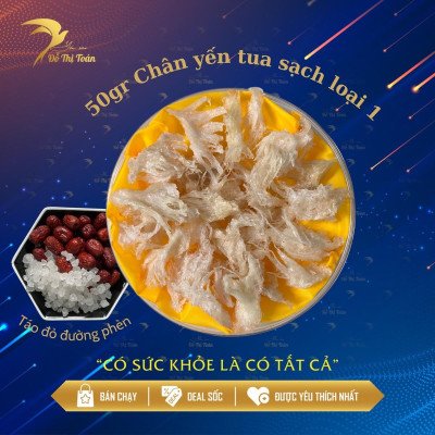 Chân yến sạch loại 1 hộp 100gr- Ăn chân yến tăng cường miễn dịch - Cải thiện đường hô hấp - Tặng táo đường - Yến sào Đỗ Thị Toán