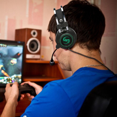 Tai nghe chơi game KUBITE T2  âm thanh nổi bass với micrô LED Light 3,5 mm có dây cho máy tính để bàn 