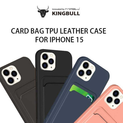 Ốp Lưng Case Bằng Da Kiêm Ví Đựng Thẻ Dành Cho iPhone 15 Pro Max / iPhone 15 Pro, MIPOW CARD BAG TPU LEATHER CASE - HÀNG CHÍNH HÃNG