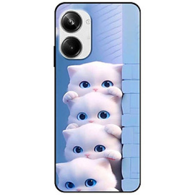 Ốp lưng cho Realme 9i - Realme 10 - C11 2021 - C65 4G - C67 - C20 - Poco X6 5G - Bốn Chú Mèo Trắng - Hàng Chính Hãng