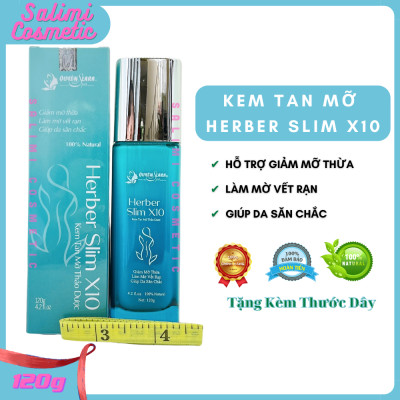 Kem Tan Mỡ Thảo Dược HERBER SLIM X10 120g, Hỗ Trợ Giảm Mỡ, Làm Mờ Vết Rạn, Làm Săn Chắc Da Vùng Bụng, Đùi, Bắp Tay, Bắp Chân, Cằm