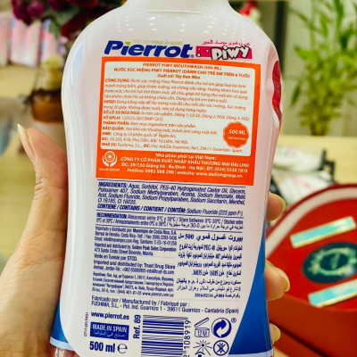 [ MUA 3 TẶNG 1 ] Nước súc miệng hương dâu tây Pierrot dánh cho trẻ em 500ml
