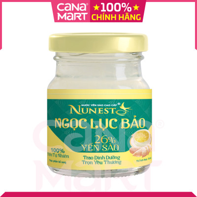 [Hộp 6 lọ x 70ml] Nước yến sào cao cấp Nunest NGỌC LỤC BẢO dành cho người lớn và trẻ em trên 3 tuổi