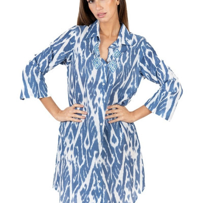 Đầm Sơ Mi Kết Cườm Cotton Isla Bonita